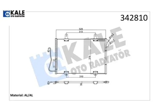 Klima kondenseri clıo ıı 1.1-1.2-1.4-1.6-1.9 16v 98 kale radyatör 7700414103 resmi