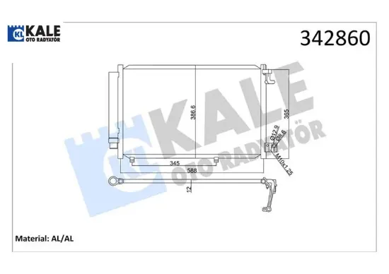 Klıma radyatoru kondenseri fıesta vı 1.25 1.4 16v 1.4tdcı 08 14 kale radyatör 8v5119710bd/ 8v5119710bb/ ap3j19710ca resmi