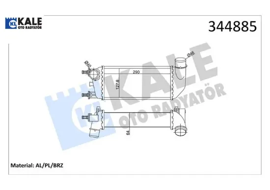 Turbo radyatörü ıntercooler 500 1.3 dmtj 08 ka 1.3 tdci 08 al/pl/brz kale radyatör 9s519l440aa/ 1560794/ 51787495 resmi