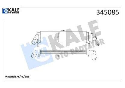 Turbo radyatörü ıntercooler logan mcv-sandero 09 k9k al/pl/brz kale radyatör 8200409045 resmi