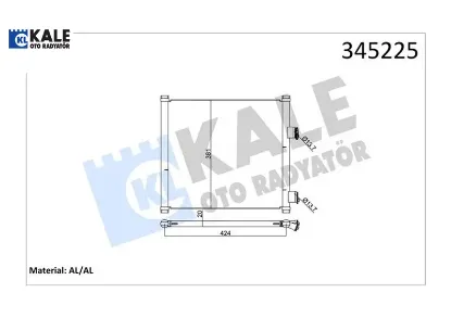 Klima kondenseri ka 1.3i-1.6i 96-08 381x445x16 al/al kale radyatör 5s5119710aa/ 1026928/ 1671714 resmi