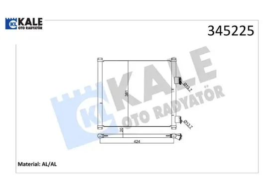 Klima kondenseri ka 1.3i-1.6i 96-08 381x445x16 al/al kale radyatör 5s5119710aa/ 1026928/ 1671714 resmi