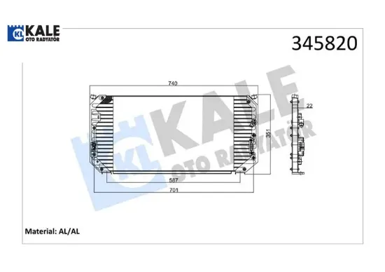 Klima kondenseri corolla 1.6 si-1.8 gt ae 101 92-97 692x342x20 al/al kale radyatör 8846012460/ 94855107 resmi