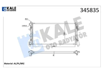 Su radyatörü a1 10 ıbıza ıv-toledo ıv 08 fabıa ıı-rapıd-roomster 06 polo 09 1.2 1.6 1.9tdı 1.2 1.4ts kale radyatör 6r0121253/ 6r0121253a/ 6r0121253l resmi