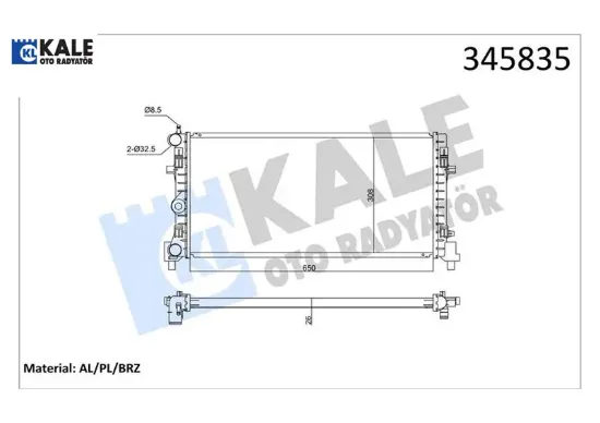 Su radyatörü a1 10 ıbıza ıv-toledo ıv 08 fabıa ıı-rapıd-roomster 06 polo 09 1.2 1.6 1.9tdı 1.2 1.4ts kale radyatör 6r0121253/ 6r0121253a/ 6r0121253l resmi
