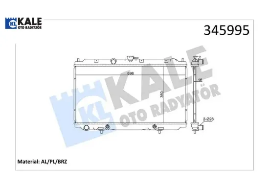 Radyatör  almera 1.8 00 prımera 1.6-1.8 02 360x689x16 ac /- otom al/pl/brz kale radyatör 21460av700/ 21460bm700/ 21460bm702 resmi