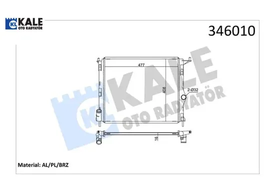 Radyatör logan 1.4-1.6 08 482x408x16 mek.şanz. Al/pl/brz kale radyatör 8200735038 resmi