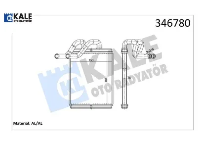 Kalorifer radyatörü sorento 2.4l g4cs g4js benzinli 02- 2.5l crdı d4cb 140hp 03- - aleminyu m kale radyatör 972273 resmi
