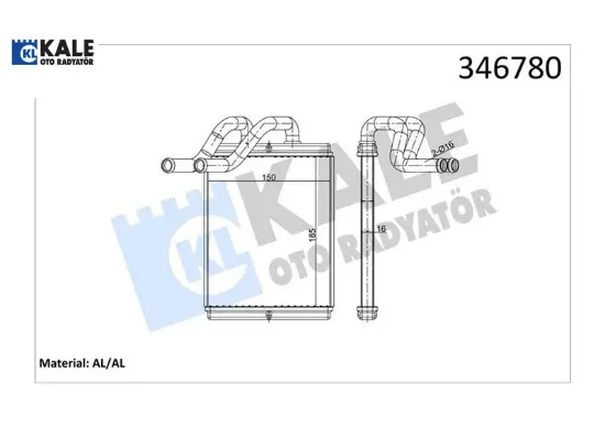 Kalorifer radyatörü sorento 2.4l g4cs g4js benzinli 02- 2.5l crdı d4cb 140hp 03- - aleminyu m kale radyatör 972273 resmi