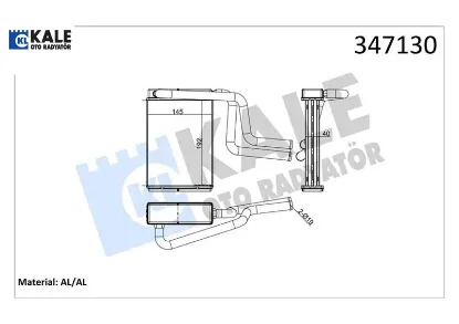 Kalorifer radyatörü mondeo ı-ıı-ııı 93 01 195x148x42 brazing kale radyatör 98bw18476aa/ 1114283/ 7061626 resmi