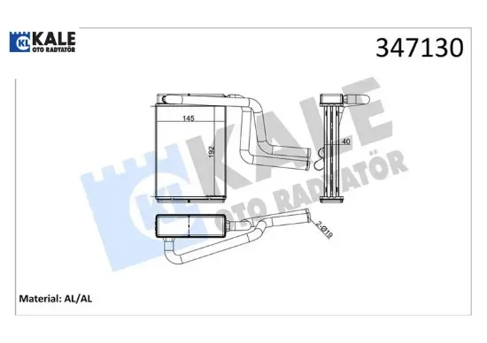 Kalorifer radyatörü mondeo ı-ıı-ııı 93 01 195x148x42 brazing kale radyatör 98bw18476aa/ 1114283/ 7061626 resmi
