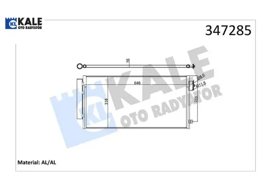 Klima kondanser radyatörü egea 16 500l 12 0.9t 1.3d mtj 1.4 1.6d mtj 1.6 al-pl-brz kale radyatör 51887955/ 52102801 resmi