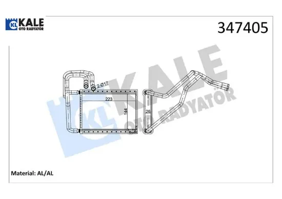 Kalorifer radyatörü cerato 1.5l d4fa crdi 05-06 1.6l g4ed benzinli 04-09 2.0l d4ea dizel 04-06 - ale kale radyatör 971382f000/ 971382f005 resmi