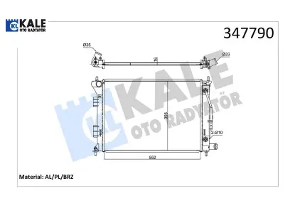 Radyatör al/pl/brz ı30 1.4ı-1.6ı-1.6gdı 12 elantra 10 cerato-cerato koup-soul at kale radyatör 253103x100/ 253103x101 resmi
