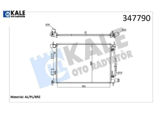 Radyatör al/pl/brz ı30 1.4ı-1.6ı-1.6gdı 12 elantra 10 cerato-cerato koup-soul at kale radyatör 253103x100/ 253103x101 resmi