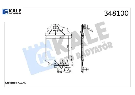 Turbo radyatörü ıntercooler clıo ıı 1.5dcı al/pl/brz 345x370x27 kale radyatör 8200252209 resmi