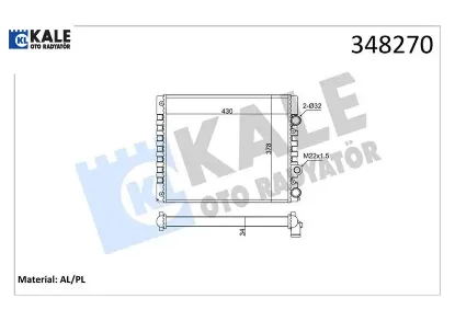 Radyatör al/mknk arosa-lupo-polo 1.4 mt kale radyatör 6n0121201/ 6n0121253ae/ 6n0121253k resmi