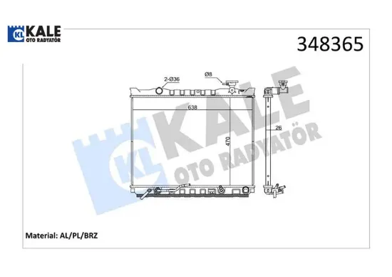 Radyatör sorento ı al/pl/brz kale radyatör 253103e730/ 253103e740 resmi