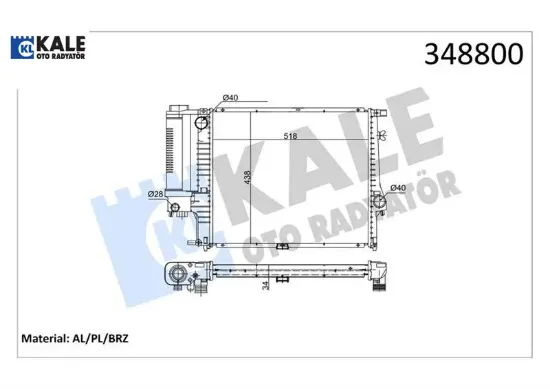 Motor su radyatoru m20 b20 b25 m50 b20 e34 90 95 m40 e30 87 91 kale radyatör 17111737763/ 17111712979 resmi