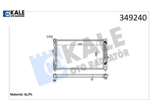 Radyatör passat 96-00 a4 95-01 a6 00-05 adp-ahl-ana-arm ac klimasız mek otom 630x412x34 kale radyatör 8d0121251bc/ 8d0121251m resmi