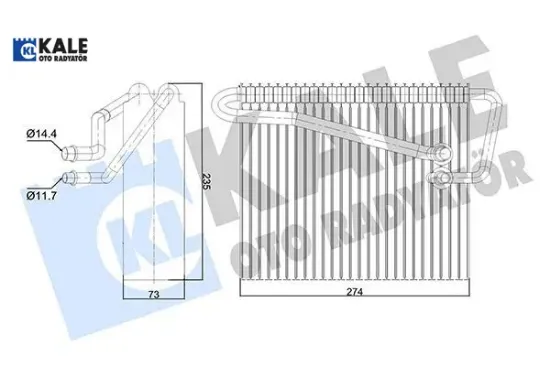 Kalorifer radyatörü klima evaparator astra g-zafıra a 98 274x235x73 al kale radyatör 1618185/ 9118965 resmi