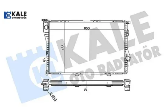 Motor su radyatoru m51 d25 e38 96 01 e39 96 03 kale radyatör 17002246010 resmi