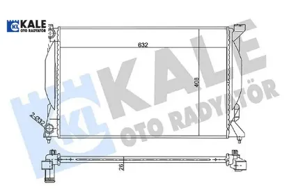 Radyatör a4 00-04 08 a6 01-05 exeo 08 al/pl/brz 632x408x26 kale radyatör 8e0121251a resmi