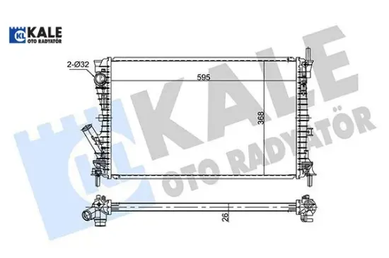 Radyatör fıesta v-fusıon 1.6tdcı ac klimasız mek 593x379x26 kale radyatör me5s6h8005ad/ 5s6h8005ac/ 1344810 resmi