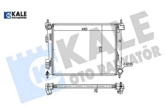 Radyatör brazing accent blue-i20-rıo dizel 11 manuel 480x382x26 al-pl-brz kale radyatör 253101r300 resmi