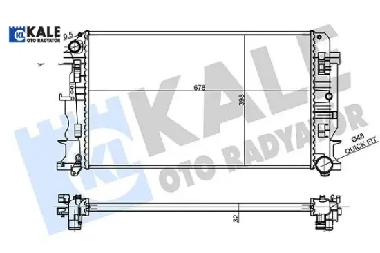 Motor su radyatoru sprınter b906 . Crafter 30-35-50 678x398x32 kale radyatör a9065000002/ 2e0121253a resmi