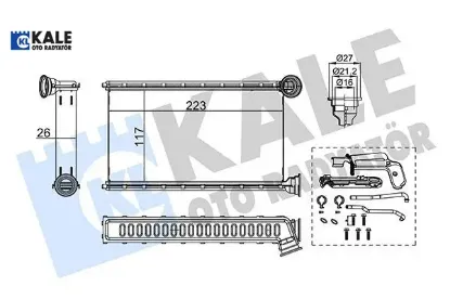 Kalorifer radyatörü psa c1. 108. Aygo kale radyatör 1611283980/ 1611284180/ 87050yv030 resmi