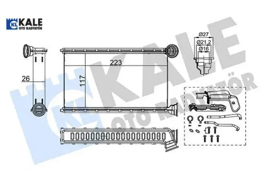 Kalorifer radyatörü psa c1. 108. Aygo kale radyatör 1611283980/ 1611284180/ 87050yv030 resmi