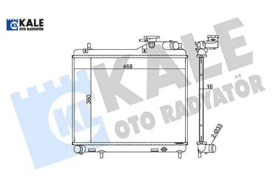 Radyatör accent admıre 1.5 crdı 02-05 mek ac klimasız al/pl/brz 360x471x16 kale radyatör 2531025810 resmi