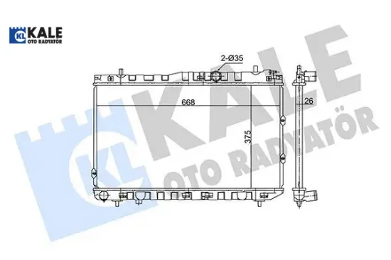Radyatör cerato 1.5crdı 05 mt brazıng 375x668x26 su radyatörü kale radyatör 253102f500 resmi