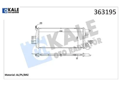 Scenıc ıv grand scenıc ıv 1.5dcı 16 mt ara soğutucu brazıng 456x198x16 su radyatör kale radyatör 214100992r resmi