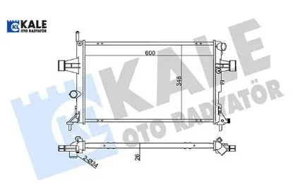 Su radyatörü astra g-zafıra a 1.4 1.6 1.8 2.2 16v 1.6 99 mt brazıng 600x348x26 1300214-90570728-9327 kale radyatör 93177121/ 9193265/ 1300214/ 1300257 resmi
