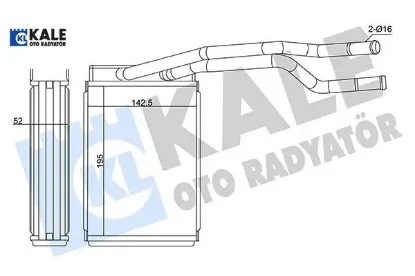 Kalorifer fıesta 02 14-ecosport 03 12 brazıng al-al 195x142.5x52 kalorifer radyatörü kale radyatör 2s6h18b539bb resmi