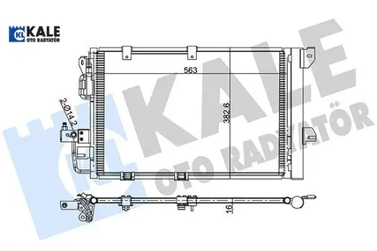 Klima radyatörü kondenseri astra g-zafıra 1.2 16v-1.4 16v-1.6 16v-1.8-2.0 16v al/al 573x383x16 kale radyatör 1850073/ 24431901/ 93170608 resmi
