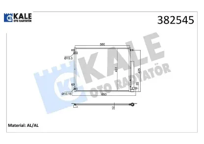 Kondenser cıvıc x fc 1.6i 16 kurutucu ile brazıng al-al 560x431x12 klima radyatörü kale radyatör 80100tbaa01 resmi