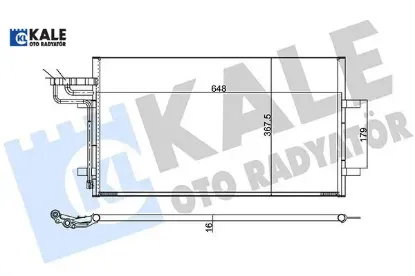 Klima radyatoru kondenseri focus cmax 03-07 1.6-1.8-2.0-1.6tdcı-1.8tdcı-2.0tdcı 628x371x16 kale radyatör 3m5h19710cc/ 1234248/ 1335552/ 1516838 resmi