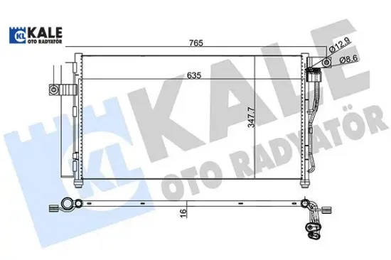 Klima kondenseri accent era 06 al/al 634x348x16 kale radyatör 976061e300/ 976061e000 resmi