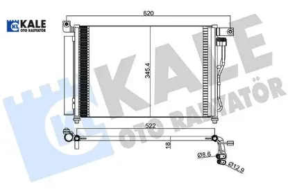 Klima kondenseri accent-accent ııı era 06 al/al 580x350x18 kale radyatör 976061e300/ 976061e000 resmi
