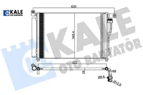 Klima kondenseri accent-accent ııı era 06 al/al 580x350x18 kale radyatör 976061e300/ 976061e000 resmi