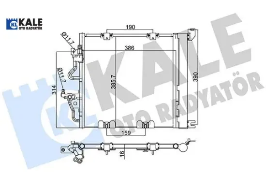 Klima radyatörü kondenseri astra h 04 10 zafıra b 05 15 1.3-1.7-1.9 cdtı-dt-dth-dtl al/al 405x385x18 kale radyatör 13129195/ 93178961/ 1850099 resmi