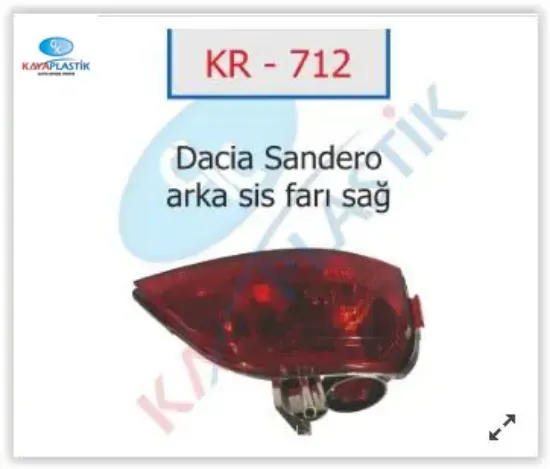 Arka sis far lambası sağ symbol-mgn 4-sandero joy model kaya plastık 265804720r resmi