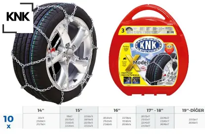 Patinaj zinciri takmatik çapraz 14-15-16-17 jant zincir ebatları için resime bakınız. 10X 3.20 mm resmi