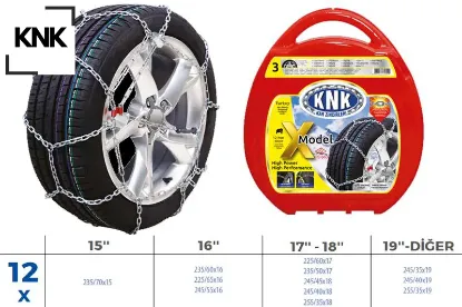 Patinaj zinciri takmatik çapraz 15-16-17-18-19 jant zincir ebatları için resime bakınız. 12X 3.20 mm resmi