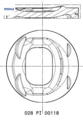 Motor piston segman golf 5/6-jetta ııı-passat-a1-a3-altea-leon-toledo-octavıa 1.4 tfsı 77.01 0.50 mahle 03c107065ap resmi
