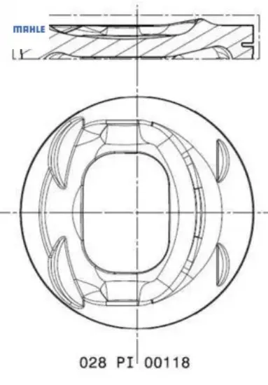 Motor piston segman golf 5/6-jetta ııı-passat-a1-a3-altea-leon-toledo-octavıa 1.4 tfsı 77.01 0.50 mahle 03c107065ap resmi