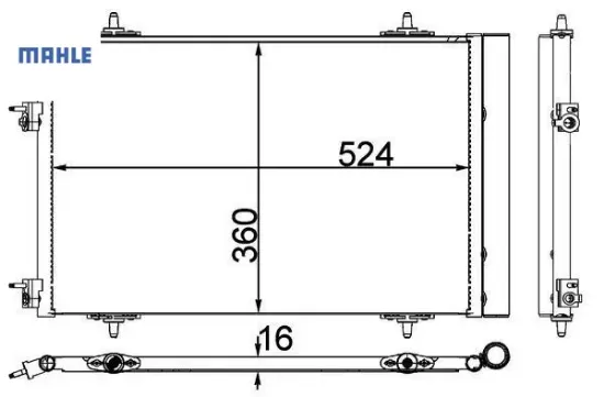 Klima kondenseri radyatörü 508 10 c5 10 1.6 hdı dv6 thp-vtı ep6 mahle 6455.Jc/ 9684993080/ 6455.Ja resmi